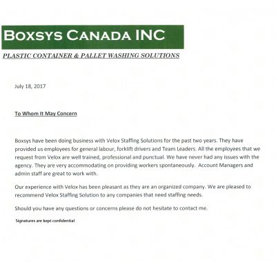 BOXSYS CANADA INC